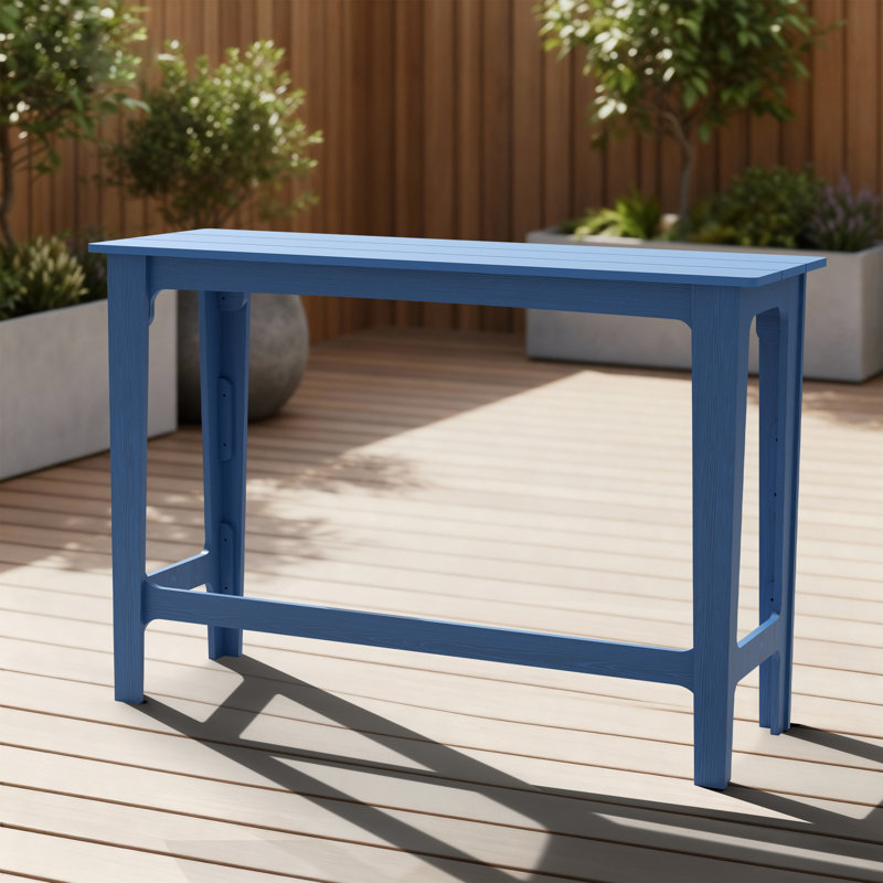 Table de bar à hauteur de bar rectangulaire 60,2 po pour patio, jardin, cour, balcon, au bord de la piscine, Marine