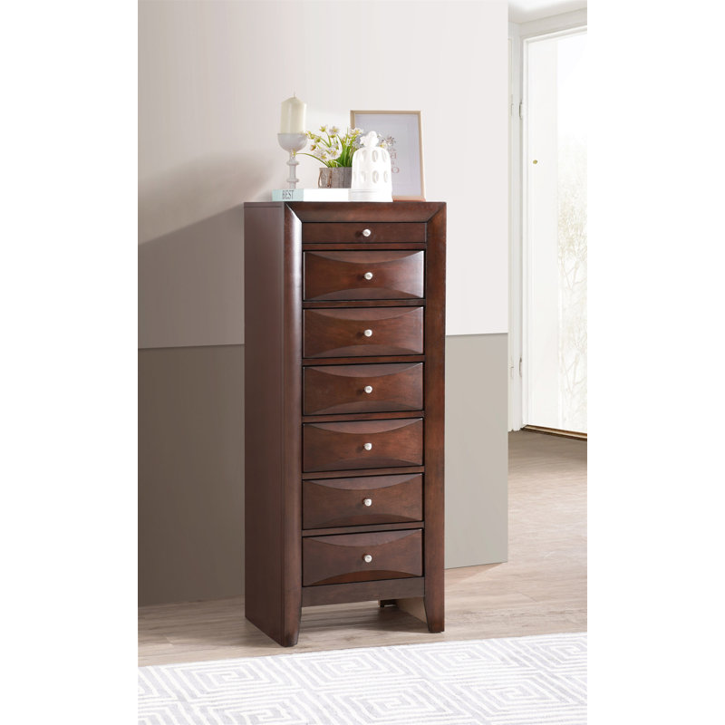 Charmante commode pour le rangement de la chambre à coucher avec attrait élégant et pratique, Cappuccino