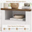 Lit plateforme tapissier avec velours courbé à oreilles et table de chevet à cadre ouvert en bois, table d'appoint de style champêtre pour chambre à coucher et salon-2117114300-2117114183