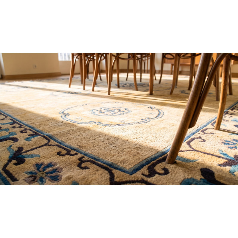 Tapis rouge antique en laine chameau, rouge
