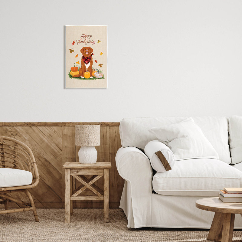 Happy Happy Thanksgiving Pumpkins at-184, H 19 po x l 13 po x P 0,5 po, Plaque murale