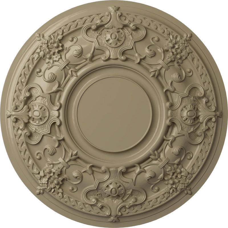Médaillon de plafond Endurathane Jackson, DO 32 3/4 po x P 2 1/2 po (convient aux auvents jusqu'à 13 1/2 po), fini désert Gobi peint à la main