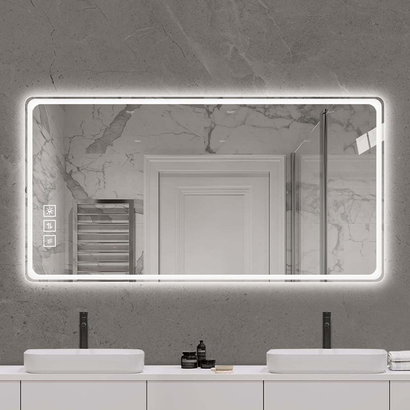 Miroir de salle de bain à DEL avec miroirs de salle de bain