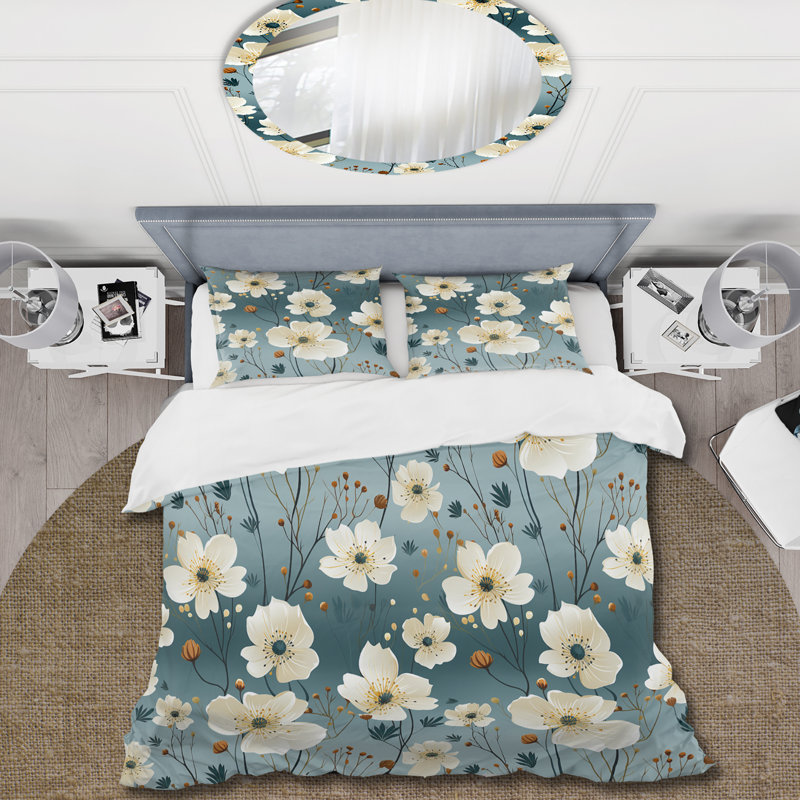 Ensemble de housse de couette Essence Petals, Housse de couette simple + 1 taie décorative stan