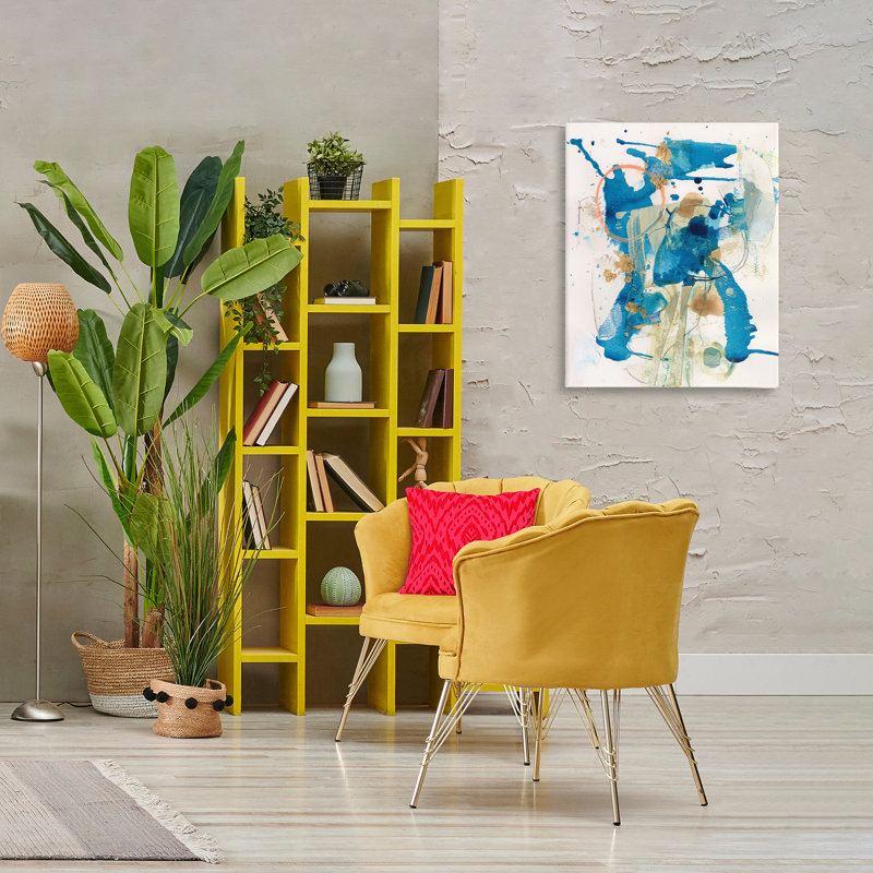 "Blue Chaotic Splash Floater", art mural par Allison Ford, H 30 po x l 24 po x P 1,5 po