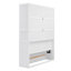 Grand lit escamotable mural avec tablettes, blanc