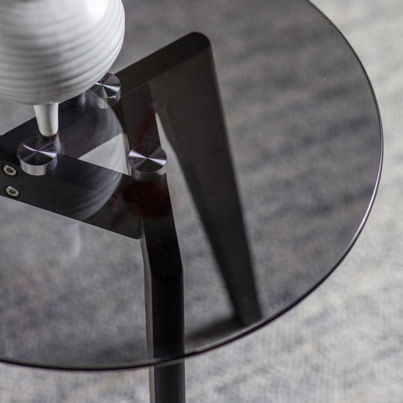 Chmura Glass Top End Table, Black