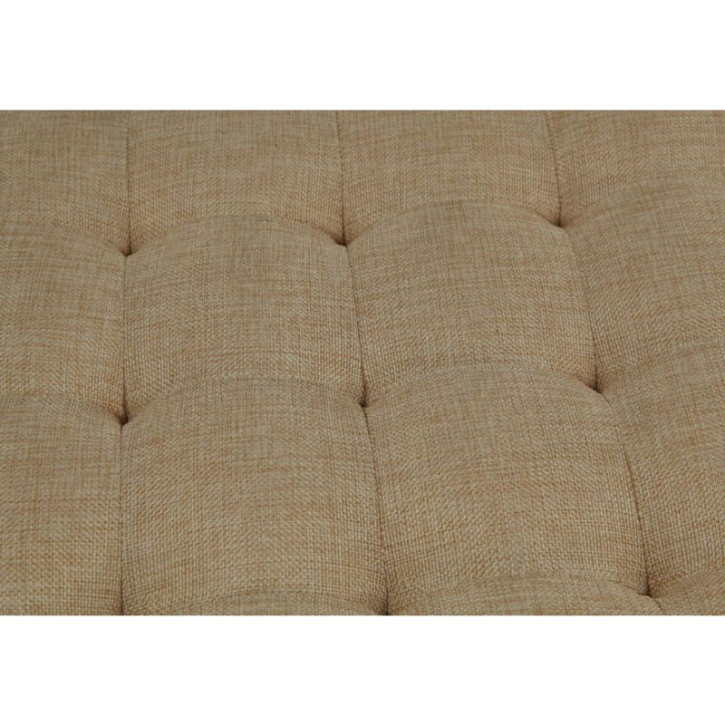 Banc Millie, tissu beige et noyer