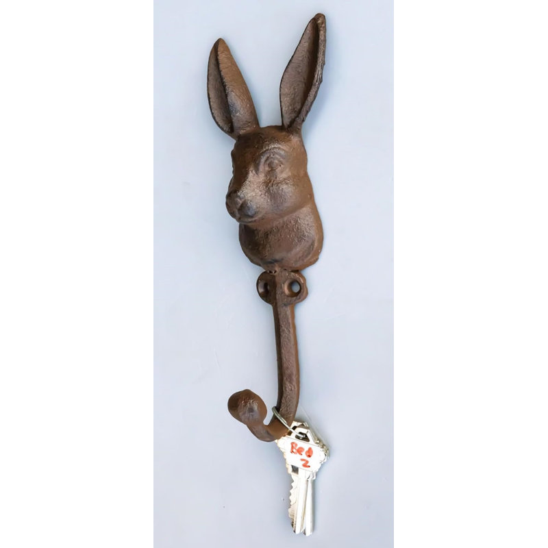 Ensemble de 2 crochets muraux en fonte rustique fantaisiste pour lapin