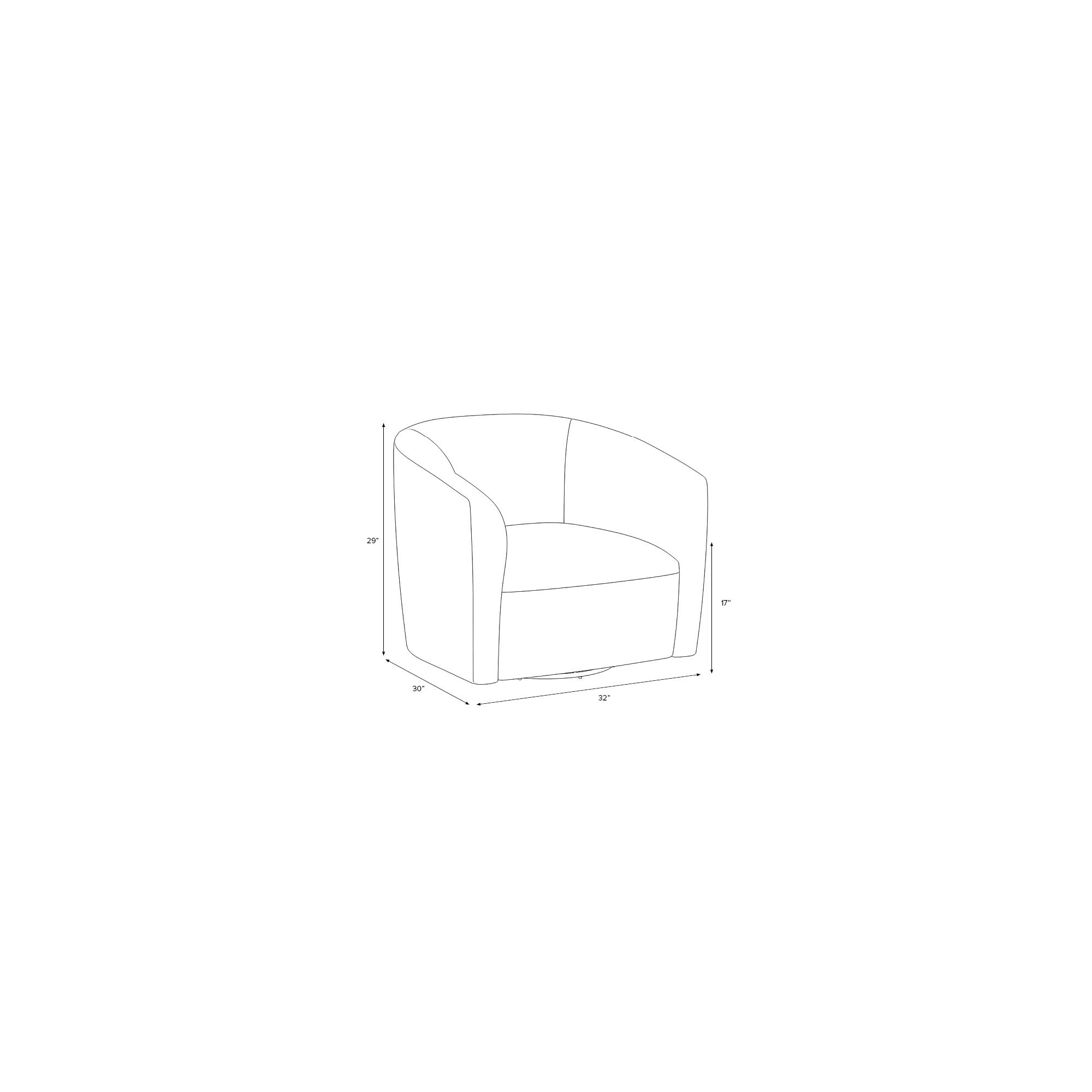 Marita 32" Barrel Chair, Red Polyester