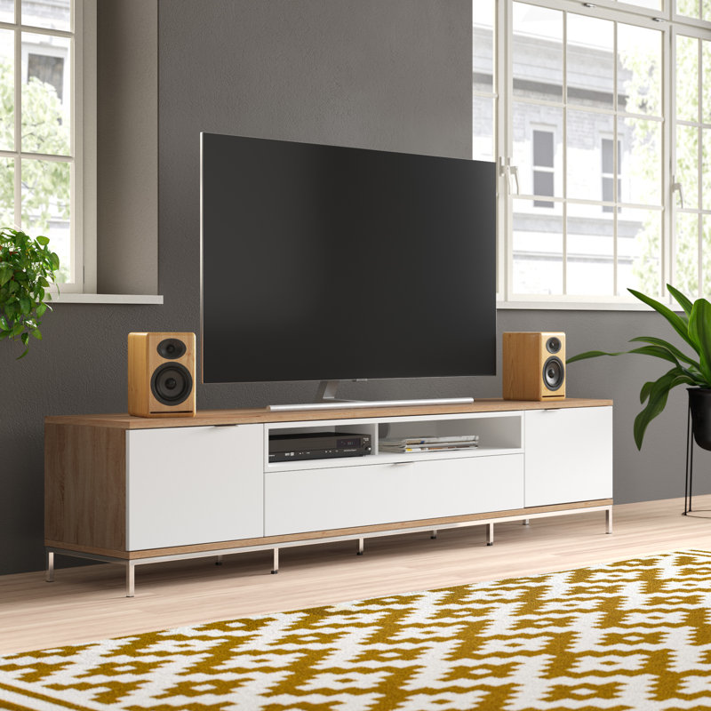 Aerona Unfinished TV Stand for TVs up to 88", White