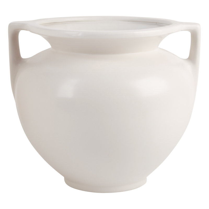 Vase 10 po blanc à deux poignées - Décoration intérieure intemporelle pour manteaux et vestibules