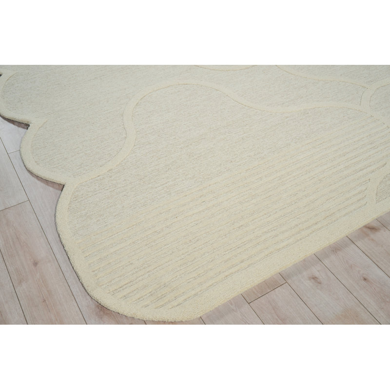 Shell Hand Tufted New Zealand Wool Beige/Ivory Area Rug, 8'X10'