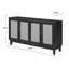 Buffet en rotin, armoire de rangement décorative avec 4 portes en rotin, console avec armoire de rangement