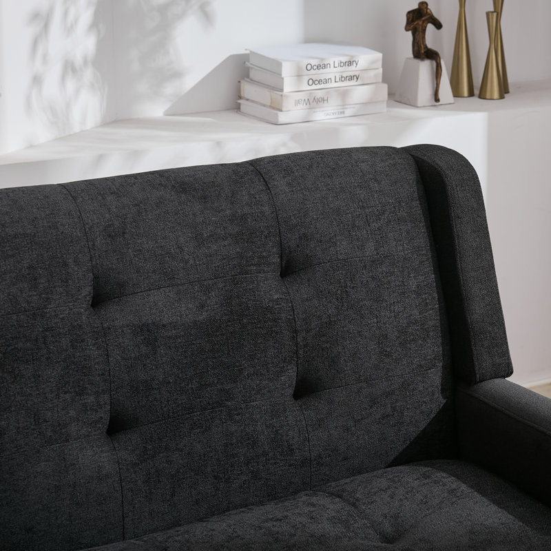 47.24" Wide Tufted Back 2-Seater Accent Chair With High-Density Foam Cushion Premium Linen/Suede Loveseat Sofa For Small Spaces