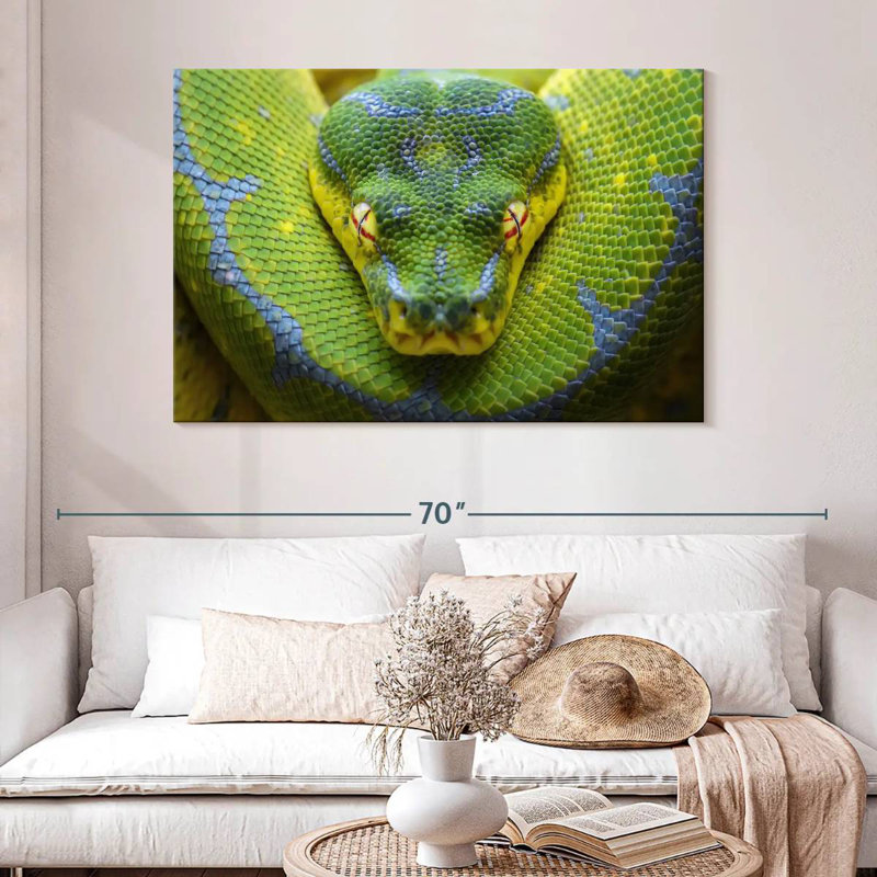 Fierce Green Tree Python, 32" H x 48" W