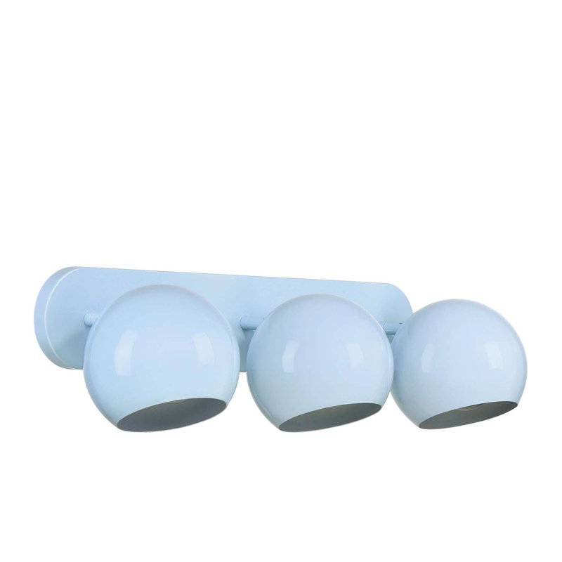 Applique murale Topsy à 3 lumières, Sans oreilles, Bleu ciel