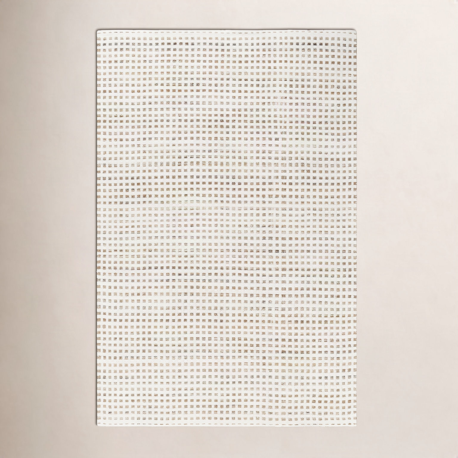 Gilson Hand-Woven Beige Geometric Rug, Beige, Rectangle 5' x 7'6"