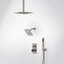 Robinet de douche à pluie haute pression de plafond de 12 po, système de pomme de douche à double effet de pluie avec valve thermostatique-79242913