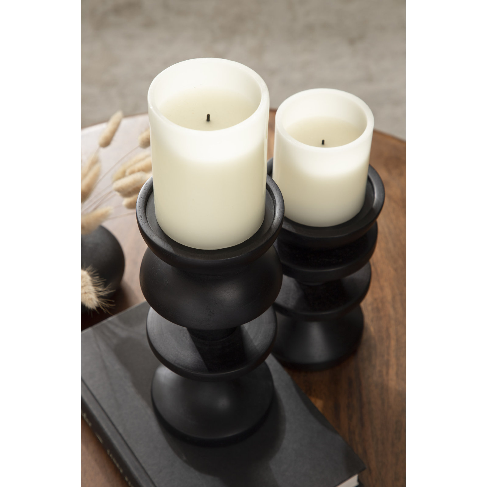 2-Piece Candlestick Set, Black
