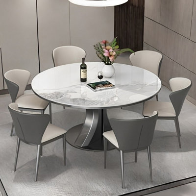 High-end round rock table and chair set