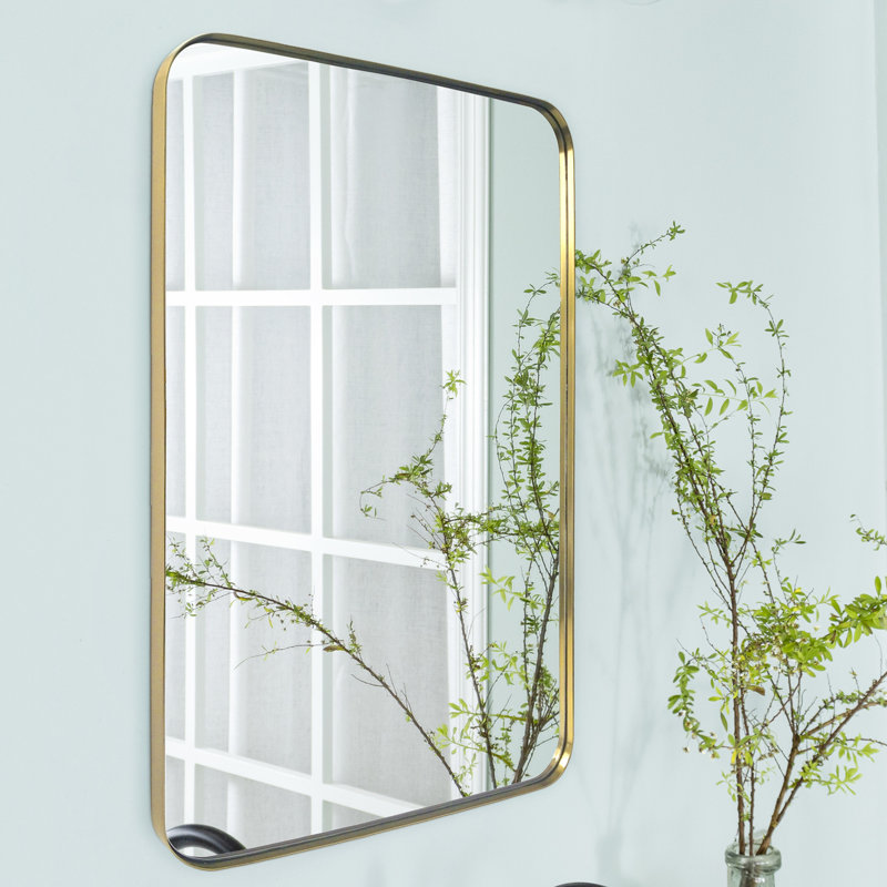 Miroir de salle de bain Javeion, Or brossé, 48 po x 36 po