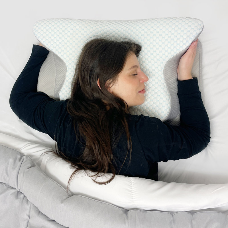 Ergonomic Side Sleeper Pillow With Cooling Cover