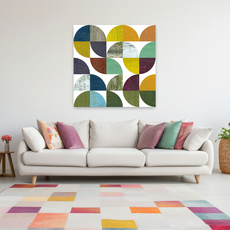 Rustic Rounds 3.0 Abstract Contemporary Art, 48" H x 48" W