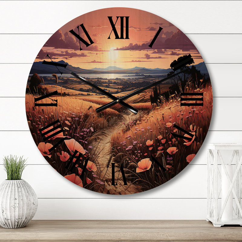 Horloge murale Farm Fauvist Fields II - Farm, Moyenne