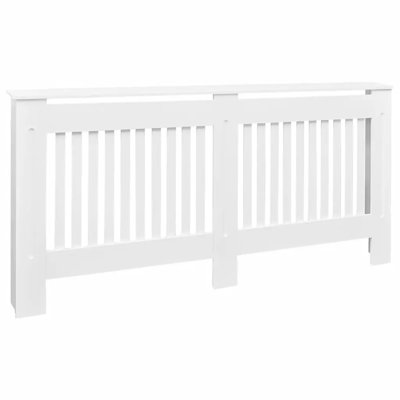 Radiator Cover with Top Storage Shelf, Heater Cover, MDF, 67.7''x7.5''x32.1'', White