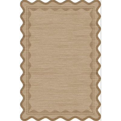 Tapis festonné lavable moderne à poils courts, antidérapant, antidérapant et résistant aux marques pour le salon / la chambre à coucher / la salle à manger