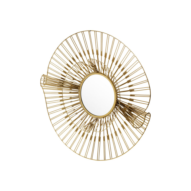 Round Iron Framed Wall Mirror