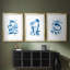Blue Breeze I - reproduction encadrée sur mesure de qualité supérieure mate - 3 pièces-891318603-891318602