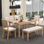 Ensemble de table de salle à manger extensible 6 pièces avec banc Farmhouse