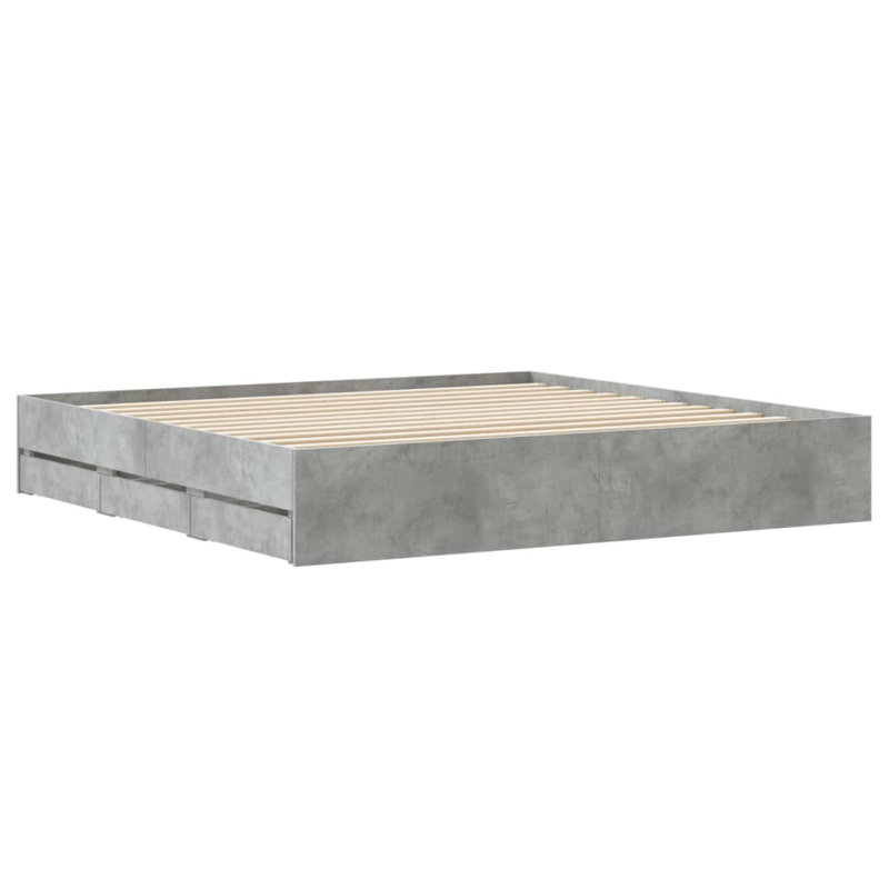 Normia Bed, Super King ( 180 x 200 cm), Concrete Grey