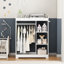 Wooden End Table With Storage Shelves And 3 Side Hooks