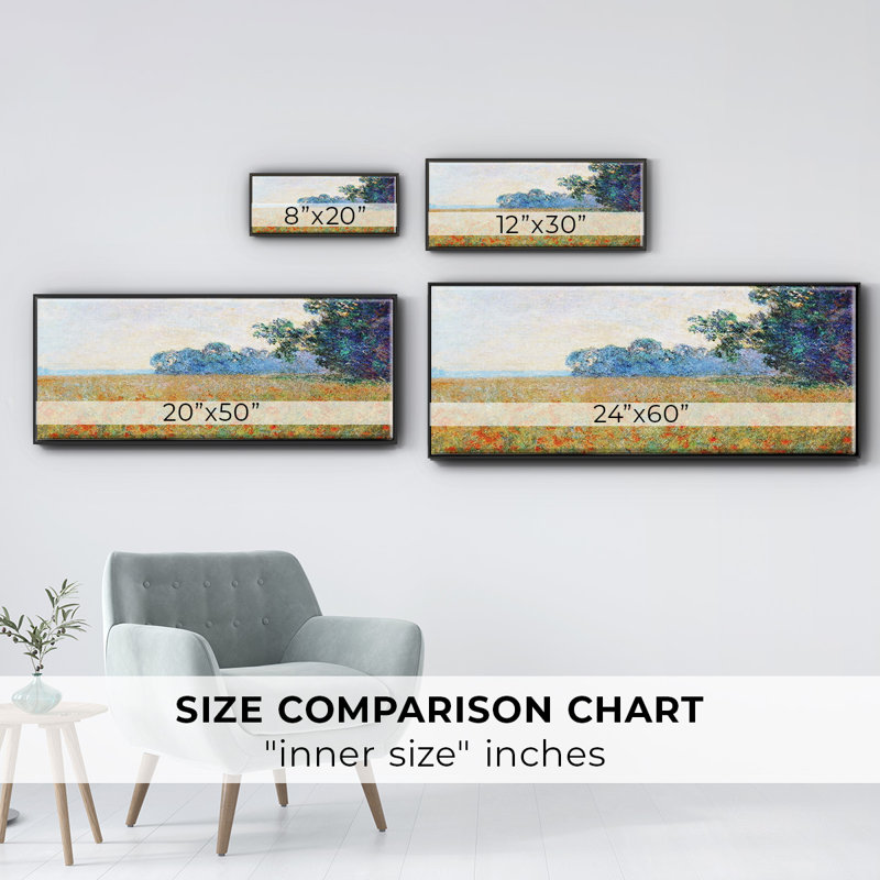 «Oat And Poppy Field», 1890, reproduction d'art sur toile, H 12 po x l 30 po x P 1,5 po, Noir