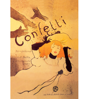 « confettis » par toulouse lautrec rétro