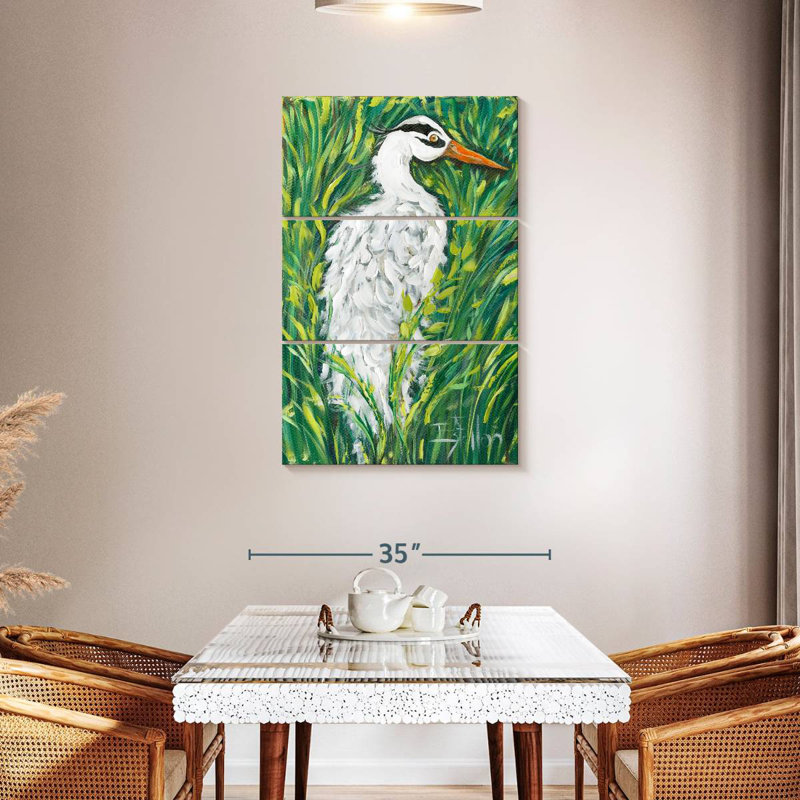 Brampt Fluffy White Egret, 45" H x 28" W