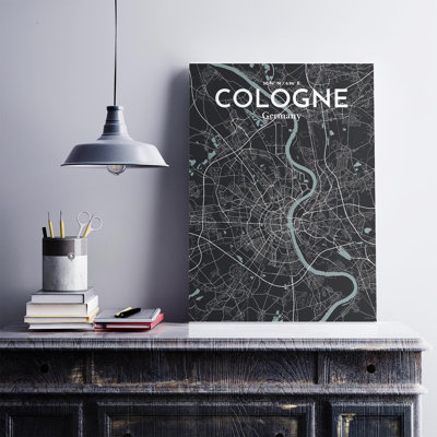 Carte de la ville de Cologne, impression rétro