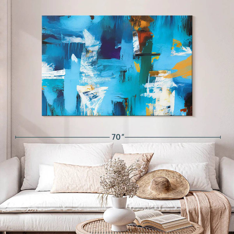 Rayures abstraites sur fond bleu