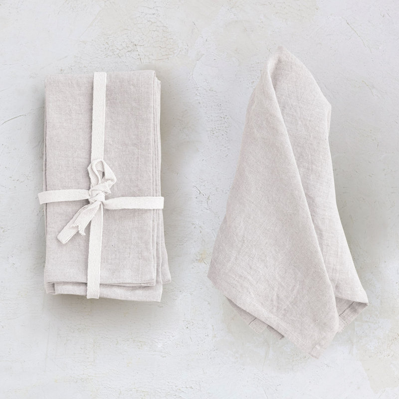 Vernon Linen Solid Colour Square Napkin, 18" x 18", Ivory