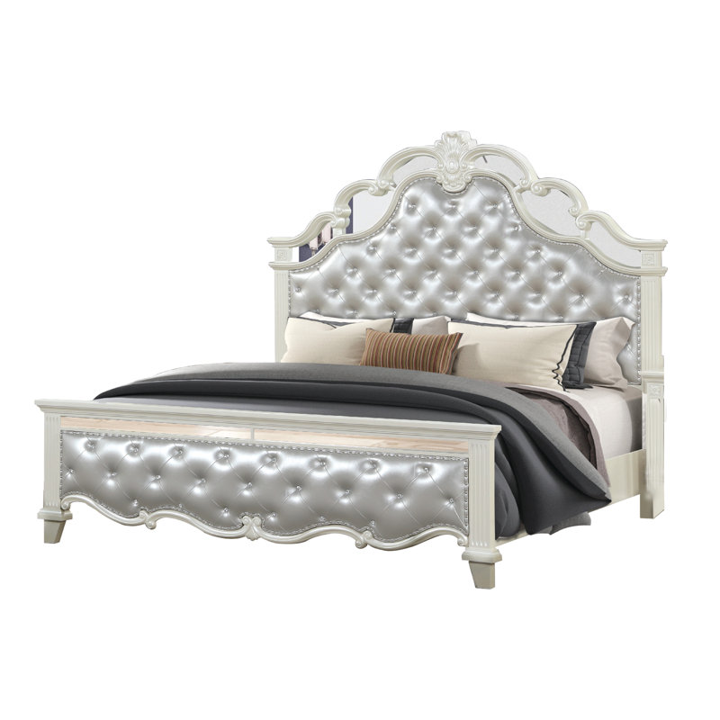 Dienna Upholstered Standard Bed, King, White