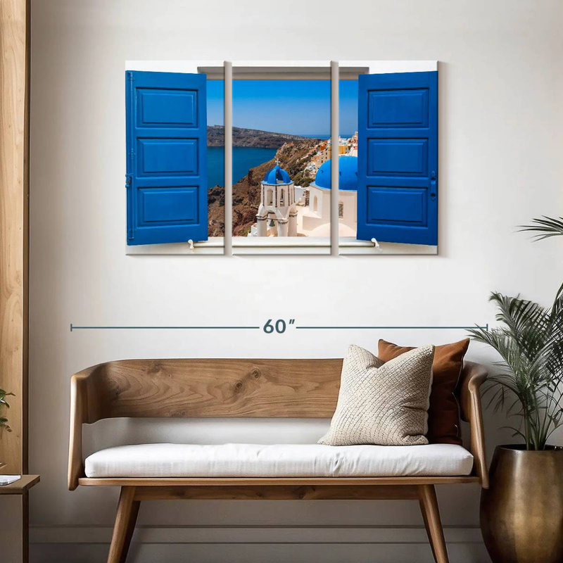 Gillard Oia Window View, 28" H x 45" W