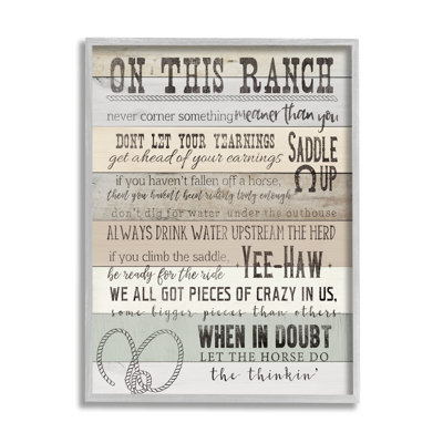 Bb-496-Framed " On This Ranch Rules "