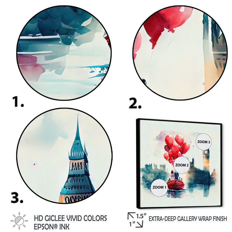- Art mural traditionnel sur toile, Toile avec cadre flottant noir, H 36 po x l 36 po x P 1,5 po