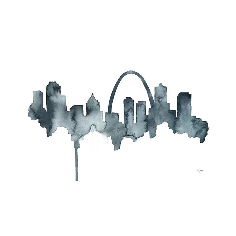 St Louis Skyline par Kelsey Mcnatt - Toile tendue avec châssis sur toile tendue, H 8 po x l 12 po x P 0,75 po