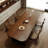Nut-brown Rectangular Solid Wood Dining Table-107803212