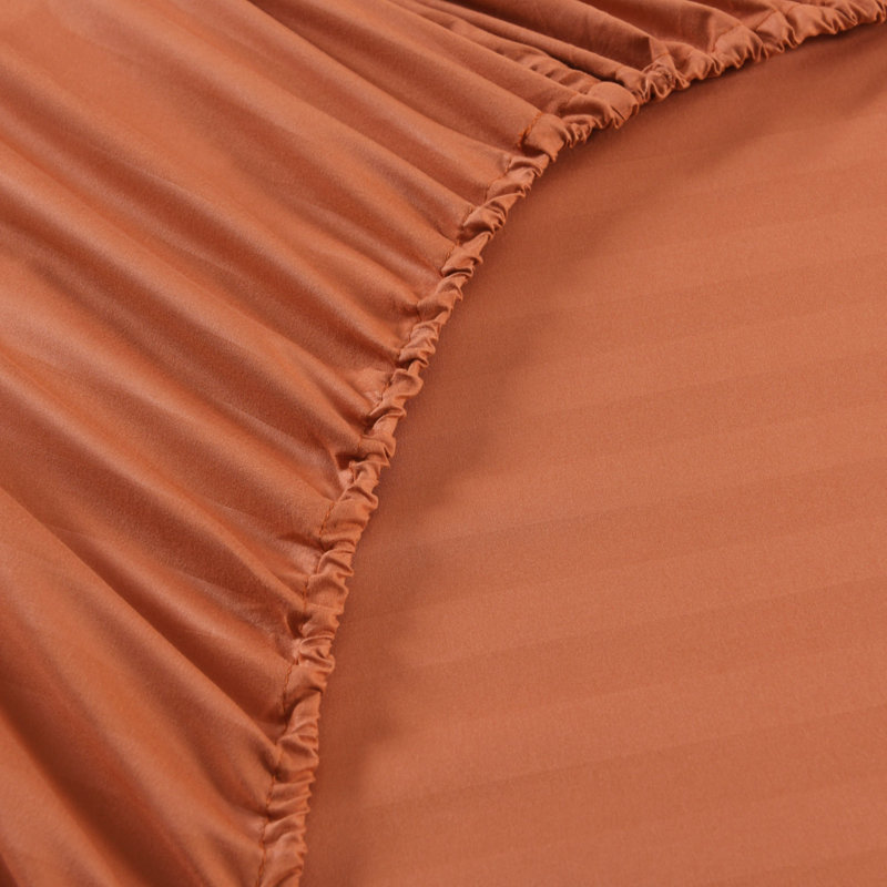 3/4 Pcs Luxury Striped Bed Sheets Set, Orange, Twin Sheet Set with 1 Pillowcase