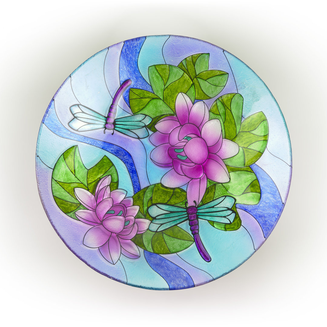 Alverce Glass Birdbath Winston Porter